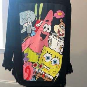 Nickelodeon SpongeBob jacket, black denim, like new condition, unisex small